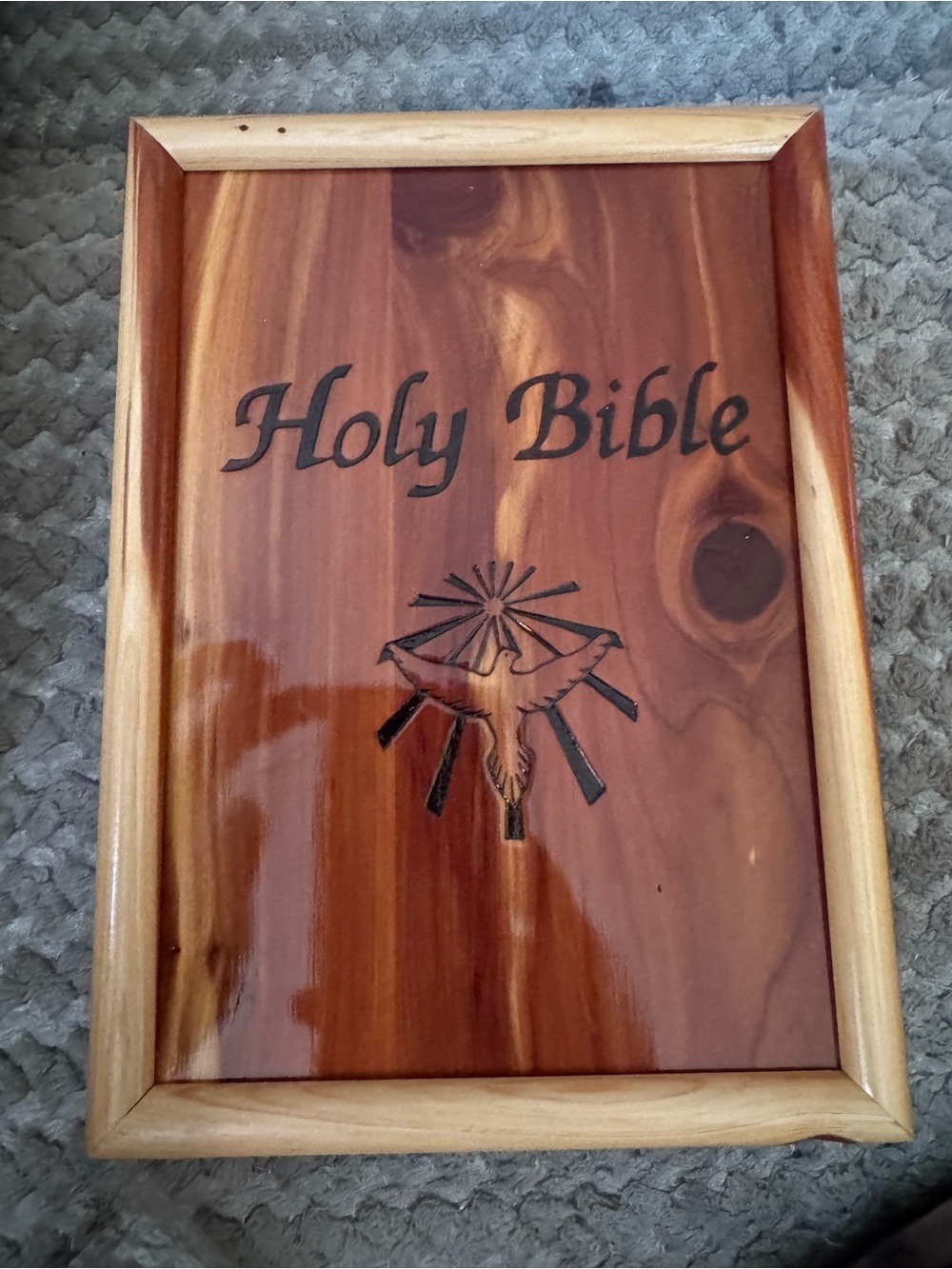 Wooden Holy Bible Display Plaque - Brown